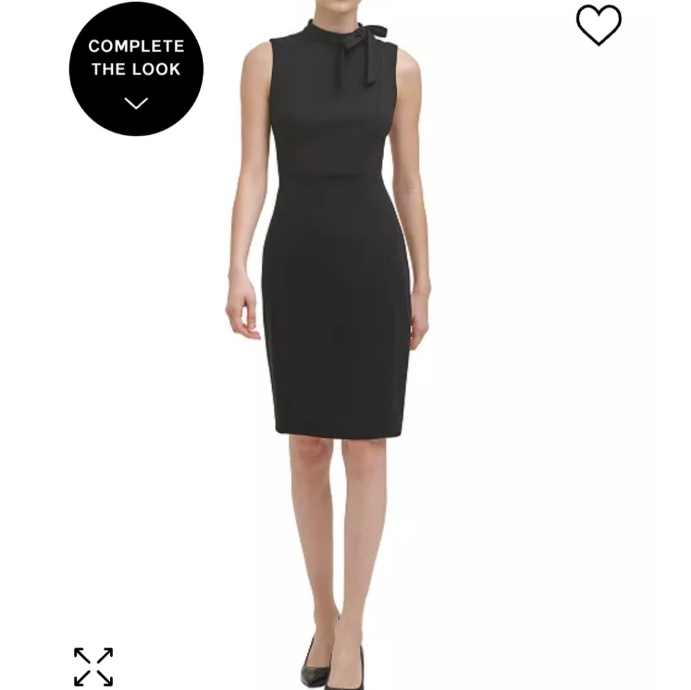NWT Calvin Klein bow neck sleeveless little black dress